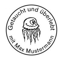 Trodat Printy 4630 Tauchstempel 44 Taucherstempel Qualle SCHWARZ BLAU